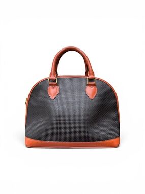 Vintage Bally Embossed B Monogram Dome Satchel Bag Italy